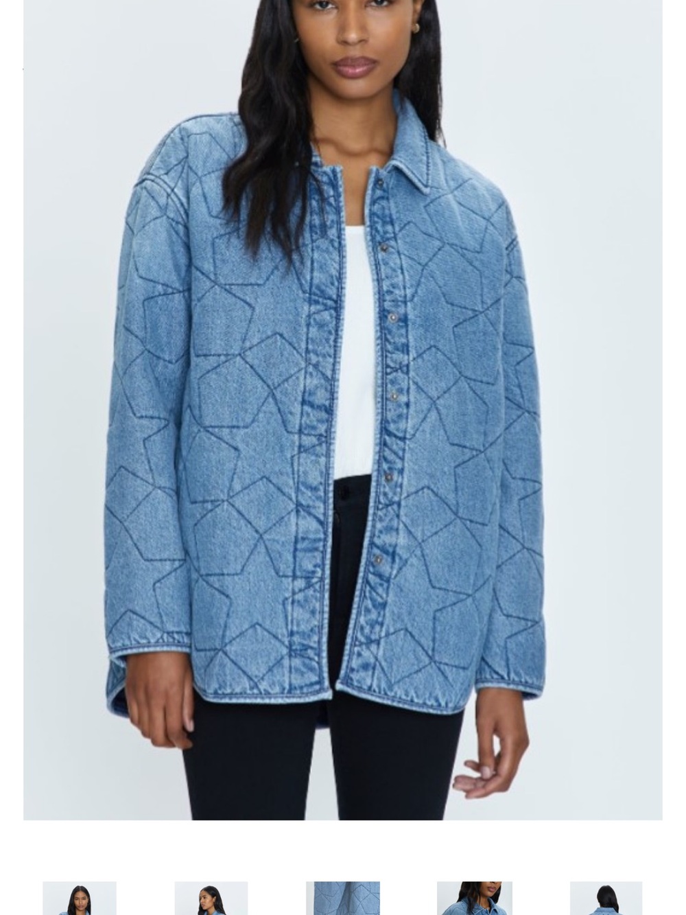 Pistola NWT Alyssa Marmont Star Quilted Denim Shirt Jacket - Women's